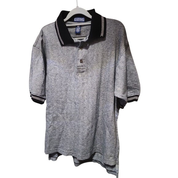 LA Loving Men’s Polo Shirt Medium Gray Black Short Sleeve Casual - Picture 1 of 5
